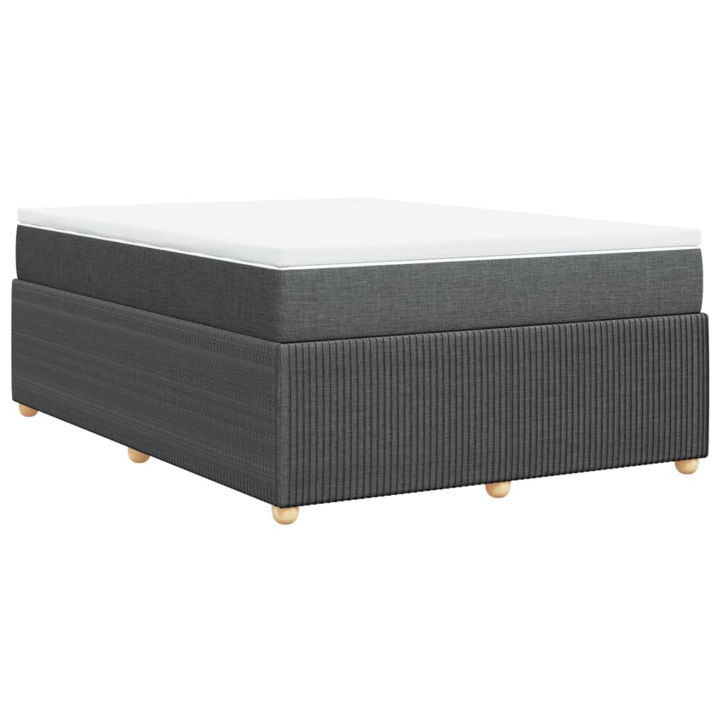 Boxspring met matras stof donkergrijs 140x190 cm