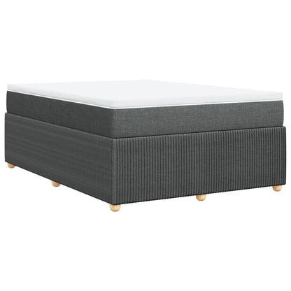 Boxspring met matras stof donkergrijs 140x190 cm