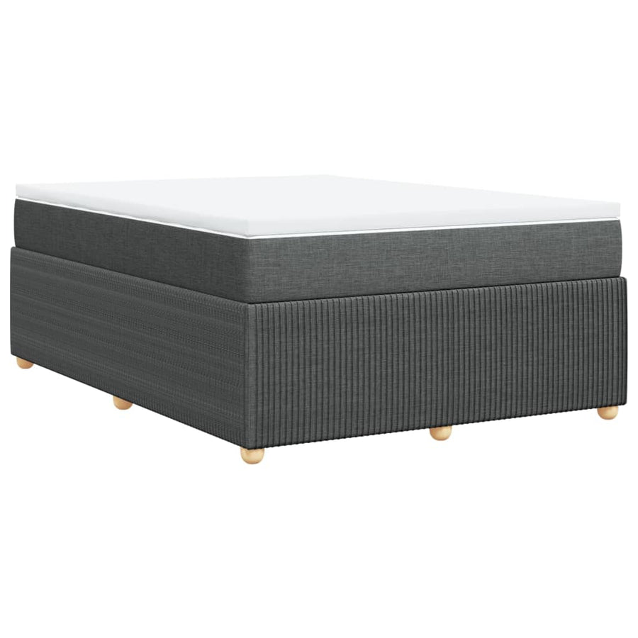Boxspring met matras stof donkergrijs 140x190 cm