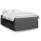 Boxspring met matras donkergrijs 140x190 cm