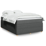 Boxspring met matras donkergrijs 140x190 cm