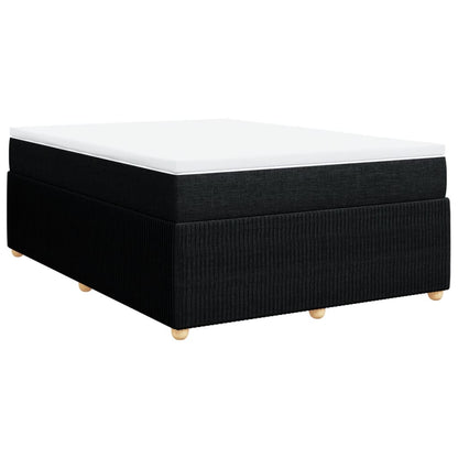 Boxspring met matras stof zwart 140x190 cm
