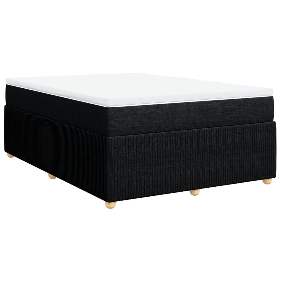 Boxspring met matras stof zwart 140x190 cm