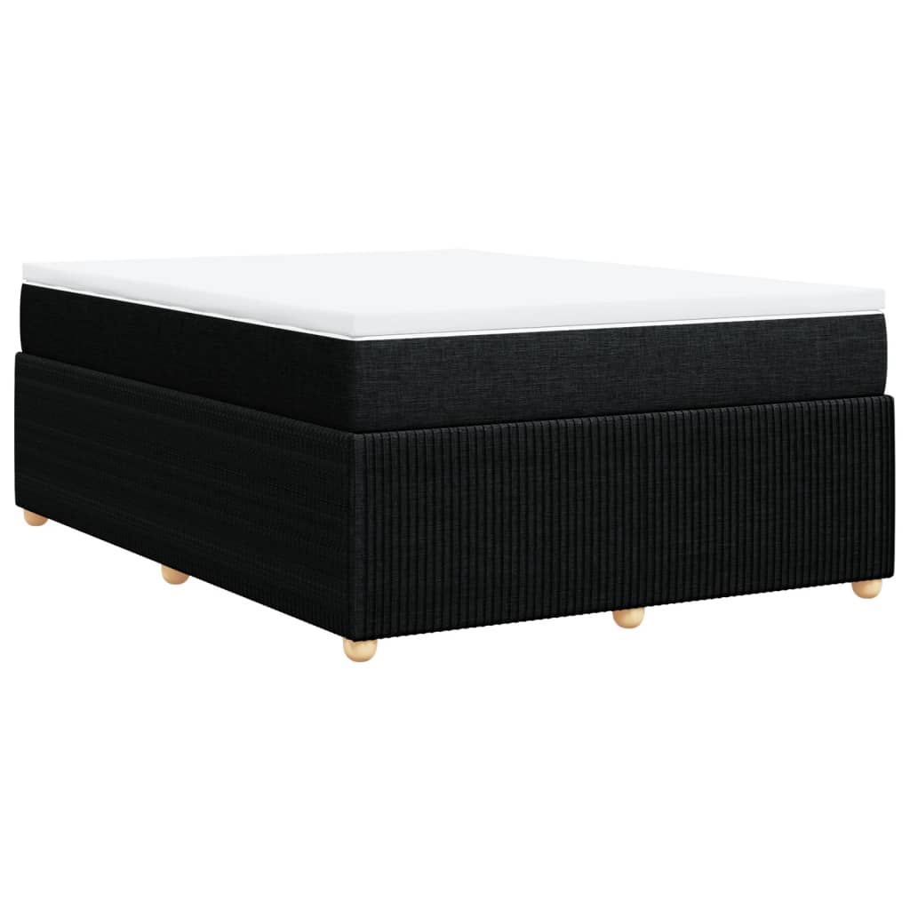 Boxspring met matras stof zwart 140x190 cm