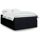 Box spring with fabric mattress black 140x190 cm
