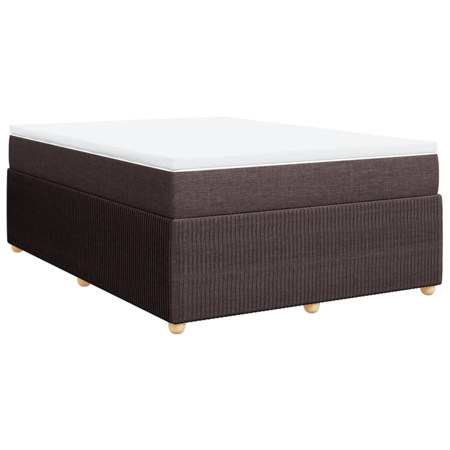 Boxspring met matras stof donkerbruin 140x190 cm