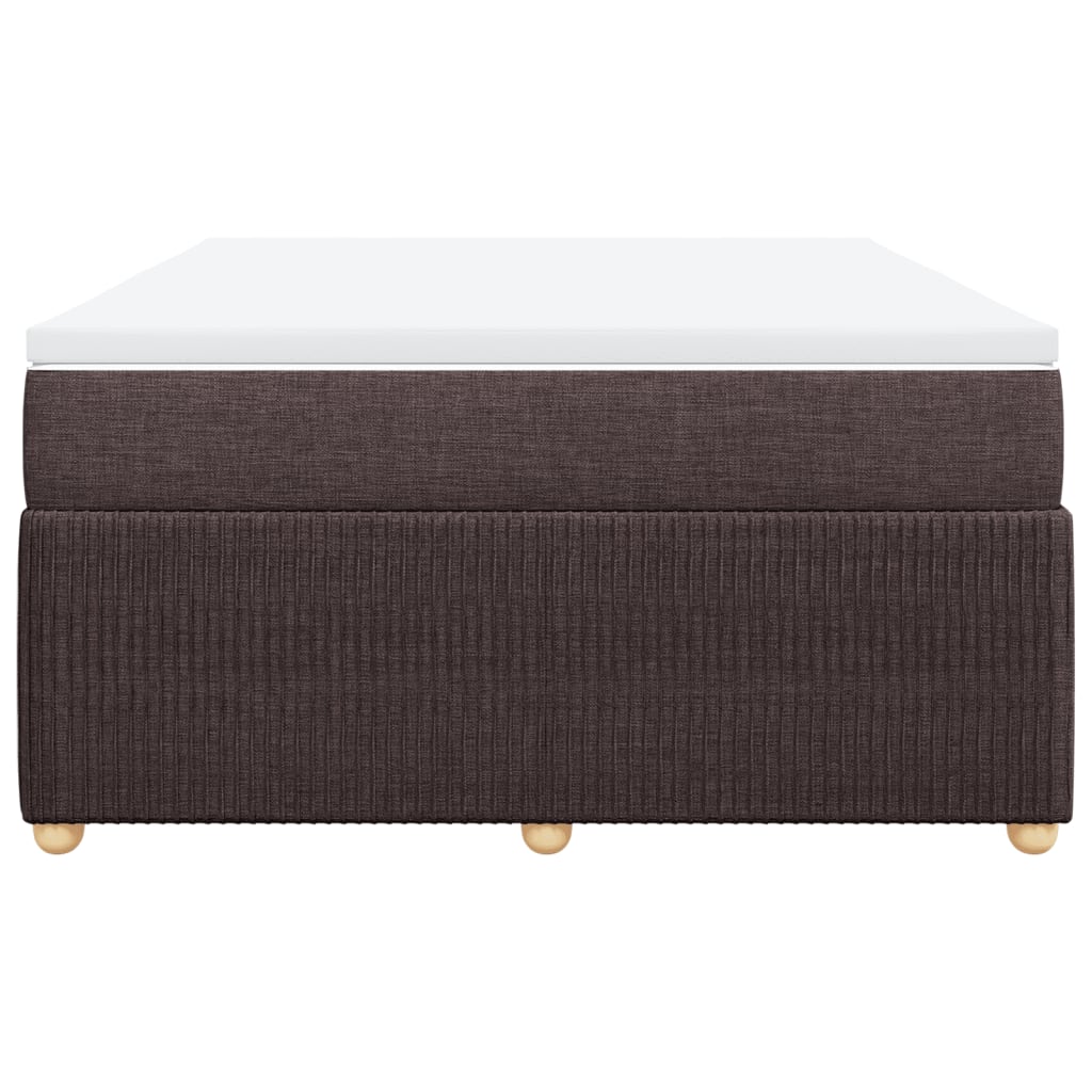 Boxspring met matras stof donkerbruin 140x190 cm