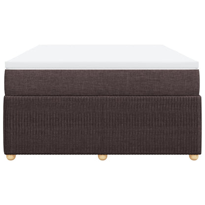 Boxspring met matras stof donkerbruin 140x190 cm