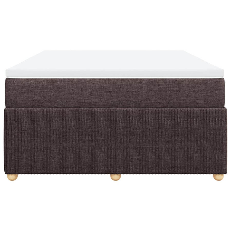 Boxspring met matras stof donkerbruin 140x190 cm