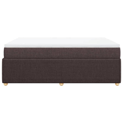 Boxspring met matras stof donkerbruin 140x190 cm