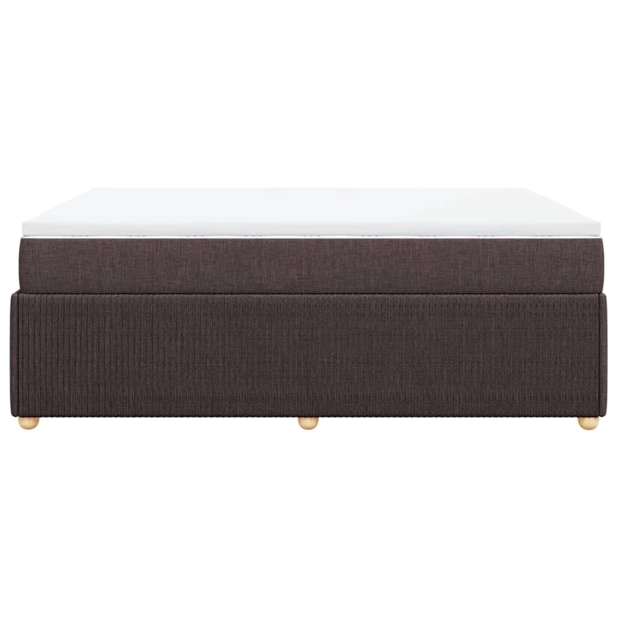 Boxspring met matras stof donkerbruin 140x190 cm