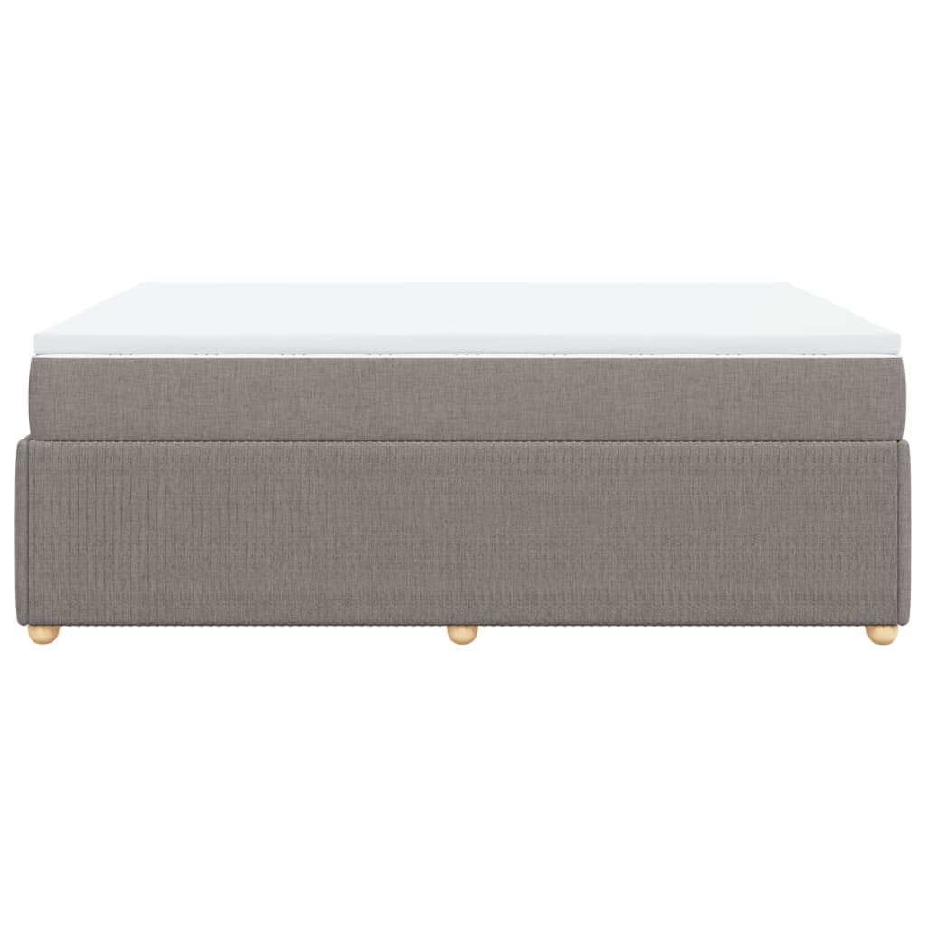 Boxspring met matras stof taupe 140x190 cm