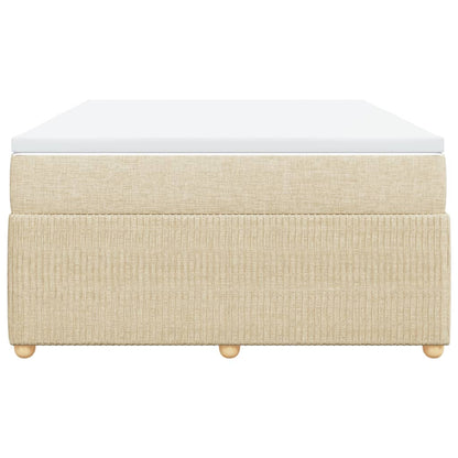Boxspring met matras stof crèmekleurig 140x190 cm