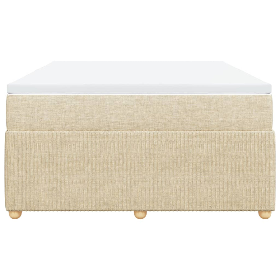 Boxspring met matras stof crèmekleurig 140x190 cm
