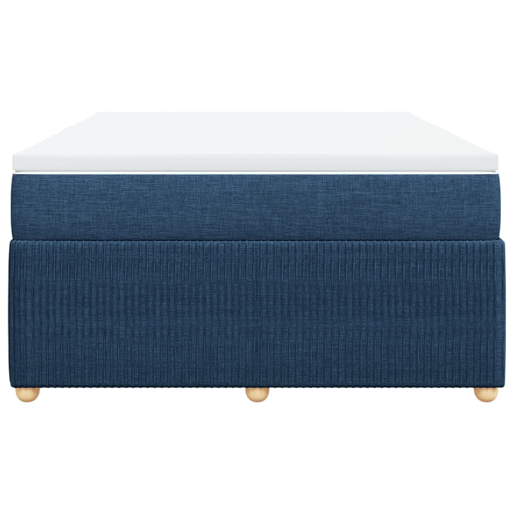 Boxspring met matras stof blauw 140x190 cm