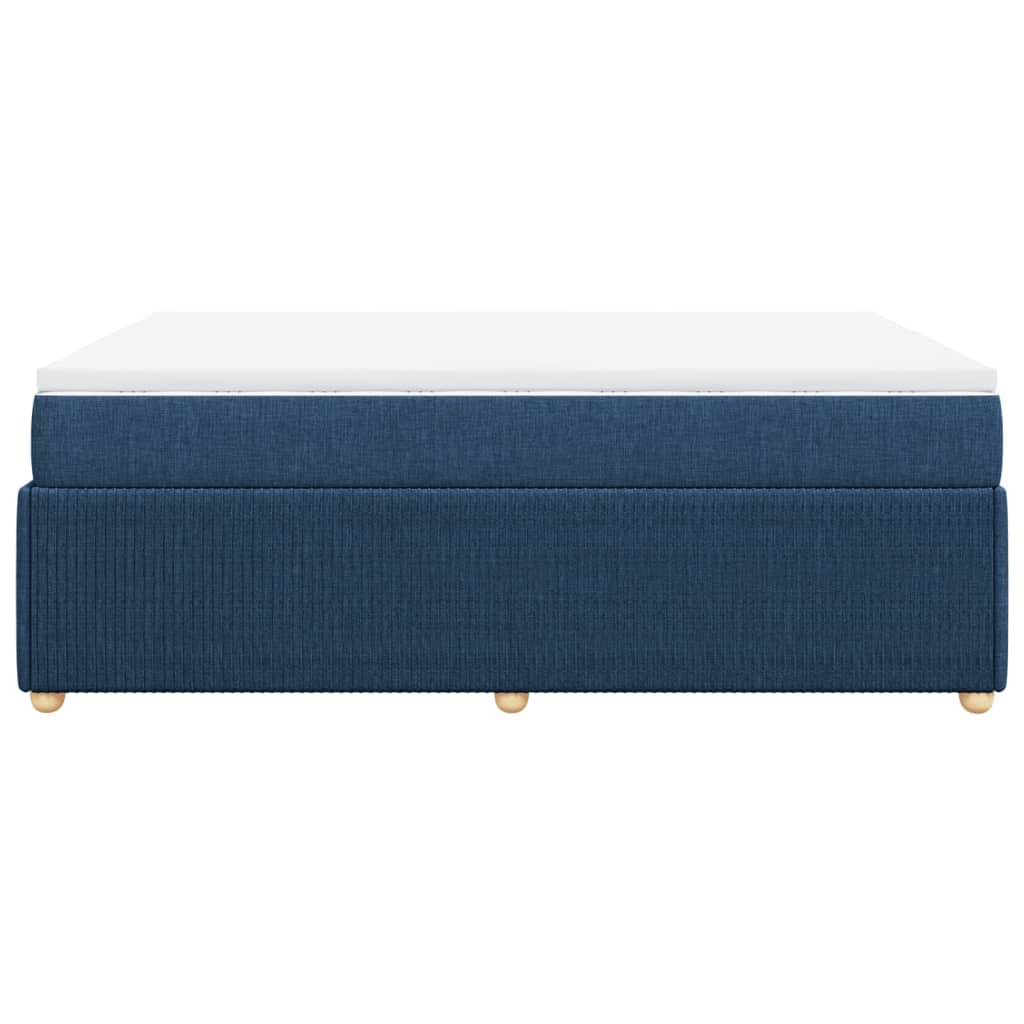 Boxspring met matras stof blauw 140x190 cm