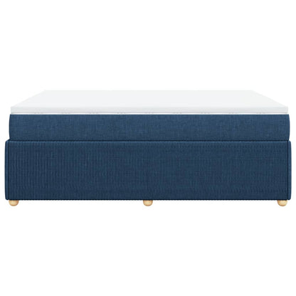 Boxspring met matras stof blauw 140x190 cm