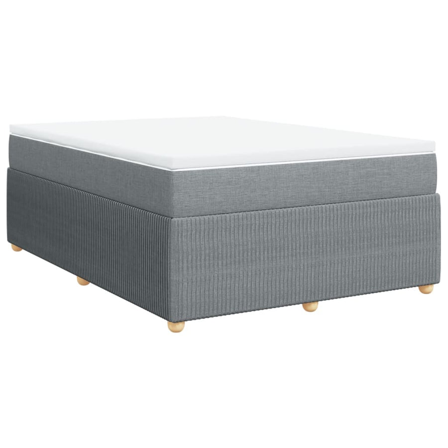 Boxspring met matras stof lichtgrijs 140x200 cm