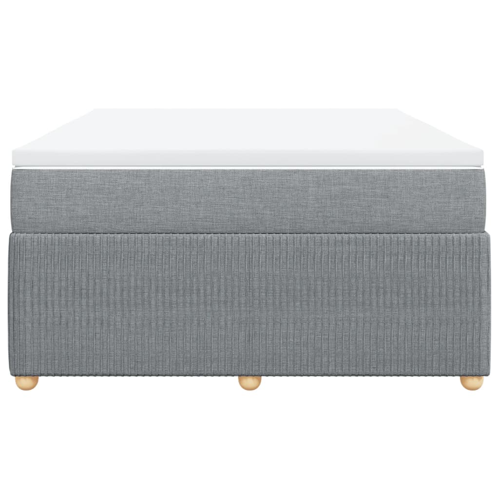 Boxspring met matras stof lichtgrijs 140x200 cm