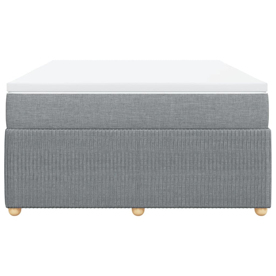 Boxspring met matras stof lichtgrijs 140x200 cm