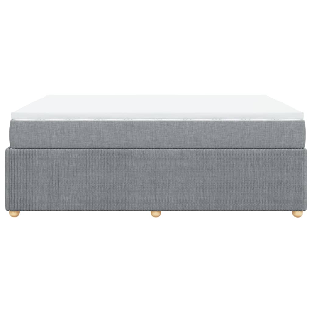 Boxspring met matras stof lichtgrijs 140x200 cm