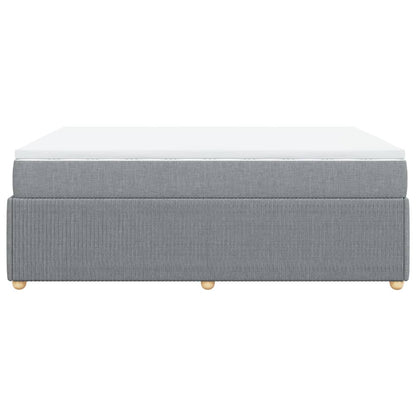 Boxspring met matras stof lichtgrijs 140x200 cm