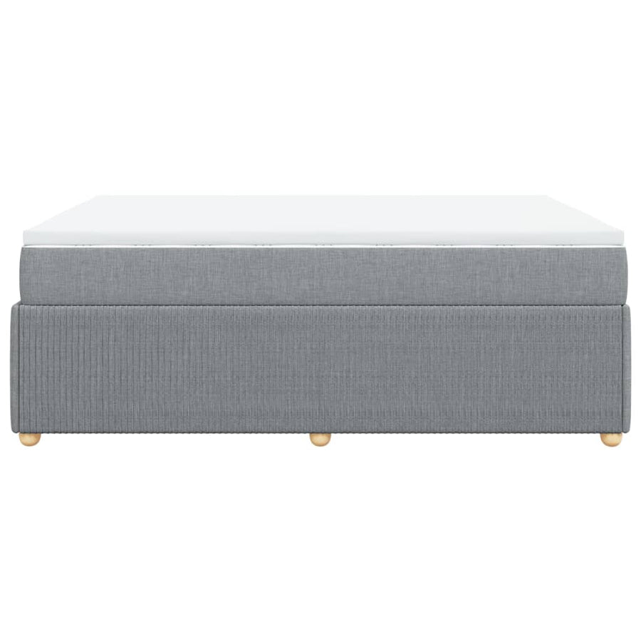 Boxspring met matras stof lichtgrijs 140x200 cm