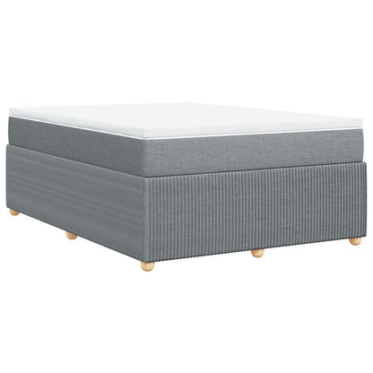 Boxspring met matras stof lichtgrijs 140x200 cm