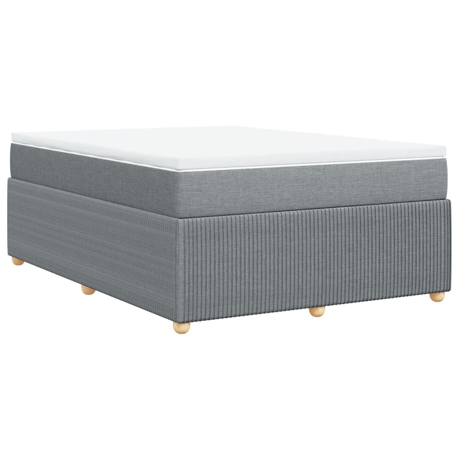 Boxspring met matras stof lichtgrijs 140x200 cm
