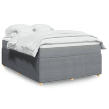 Boxspring met matras stof lichtgrijs 140x200 cm