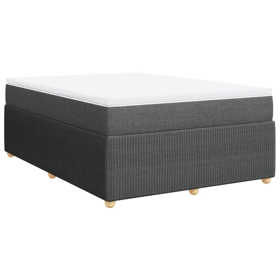 Boxspring met matras stof donkergrijs 140x200 cm