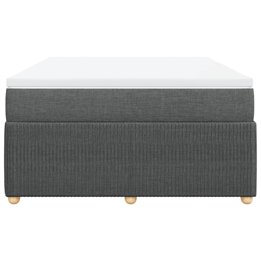 Boxspring met matras stof donkergrijs 140x200 cm