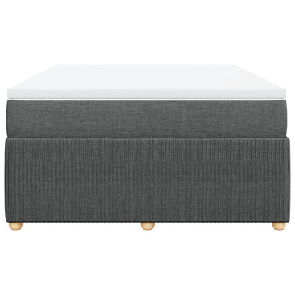 Boxspring met matras stof donkergrijs 140x200 cm