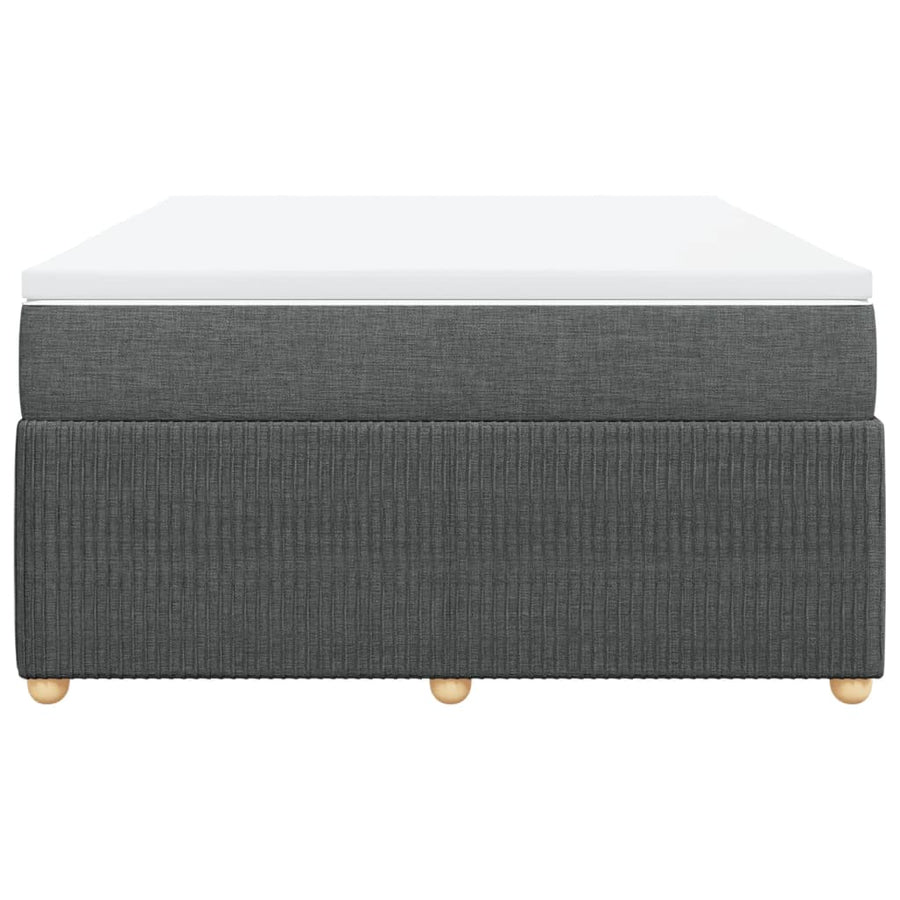 Boxspring met matras stof donkergrijs 140x200 cm