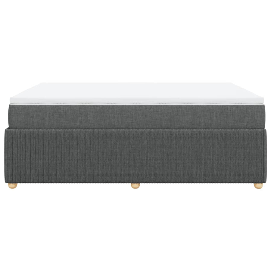 Boxspring met matras stof donkergrijs 140x200 cm
