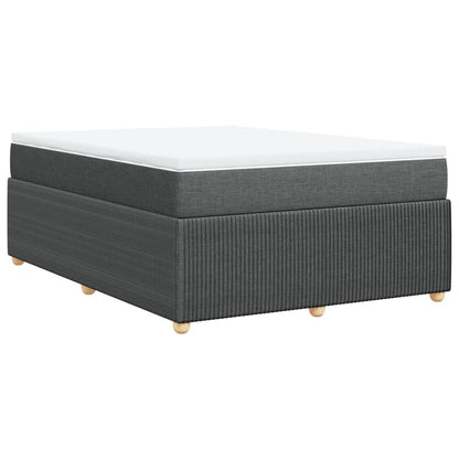 Boxspring met matras stof donkergrijs 140x200 cm