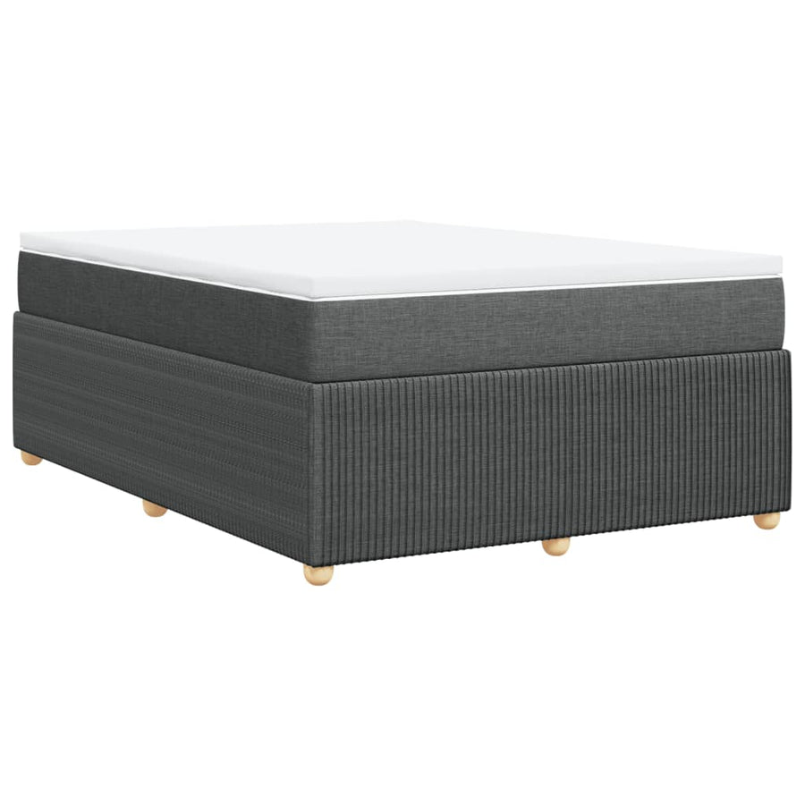 Boxspring met matras stof donkergrijs 140x200 cm