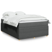 Boxspring met matras stof donkergrijs 140x200 cm