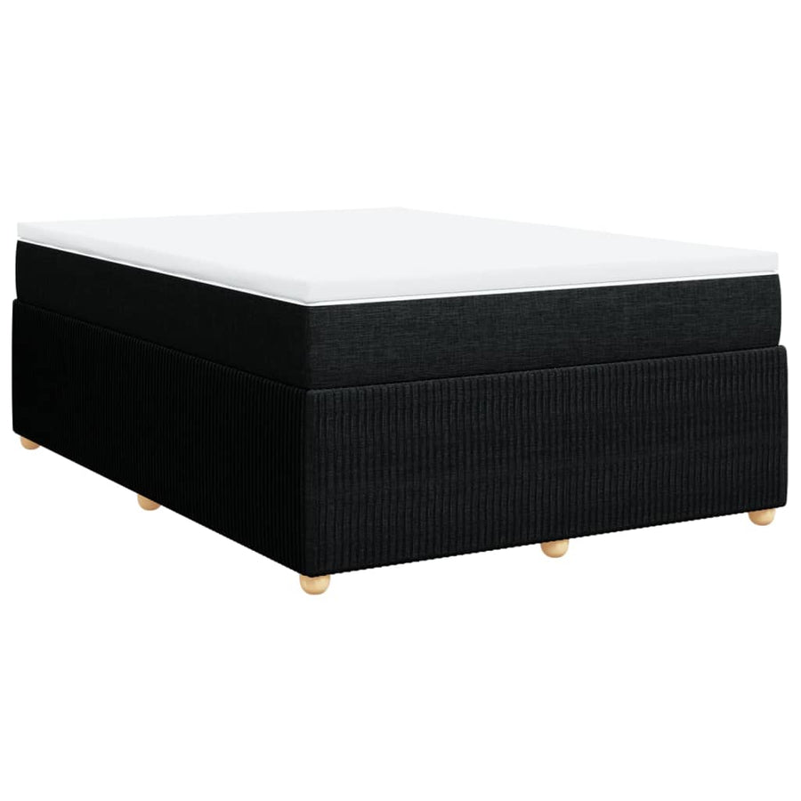 Boxspring met matras stof zwart 140x200 cm