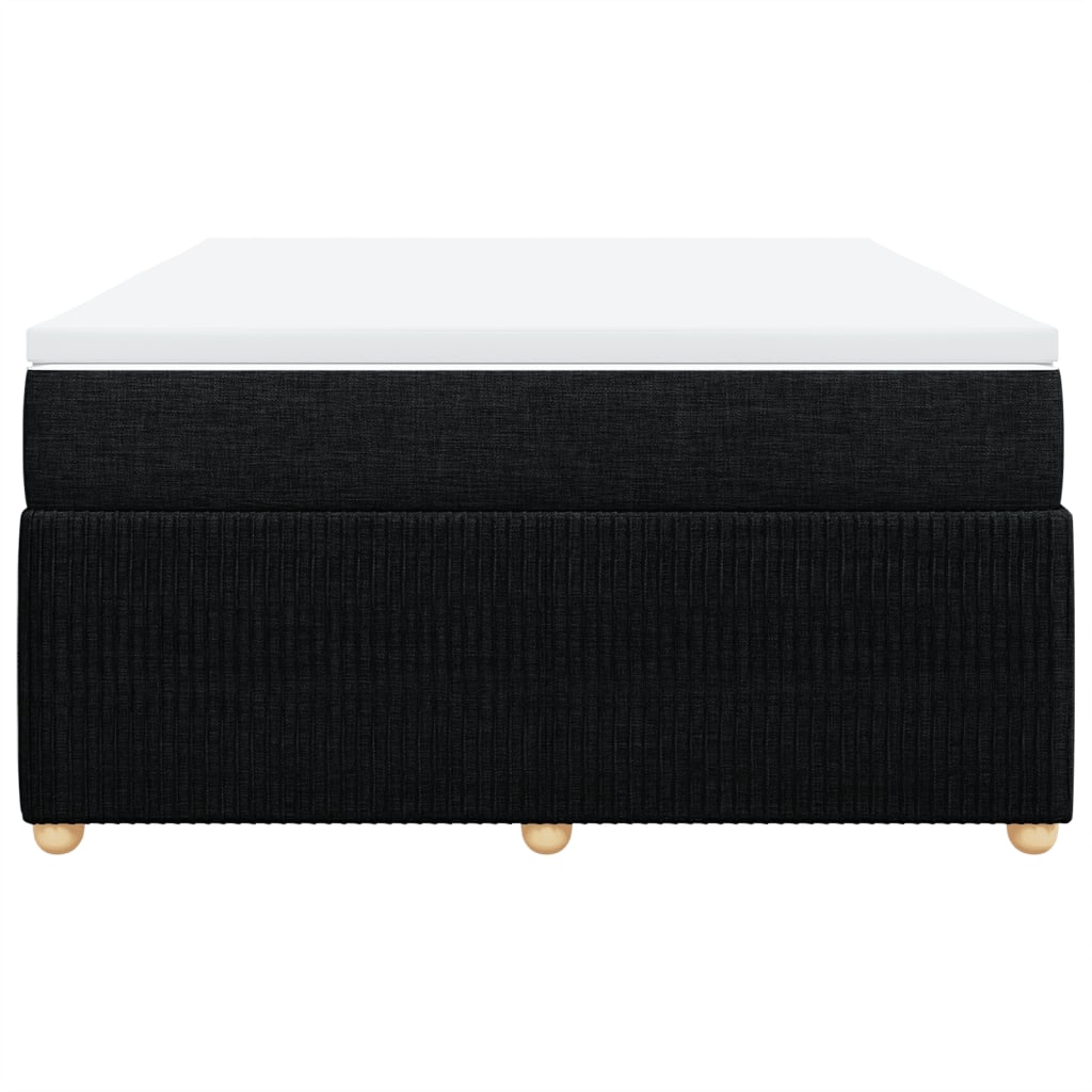 Boxspring met matras stof zwart 140x200 cm