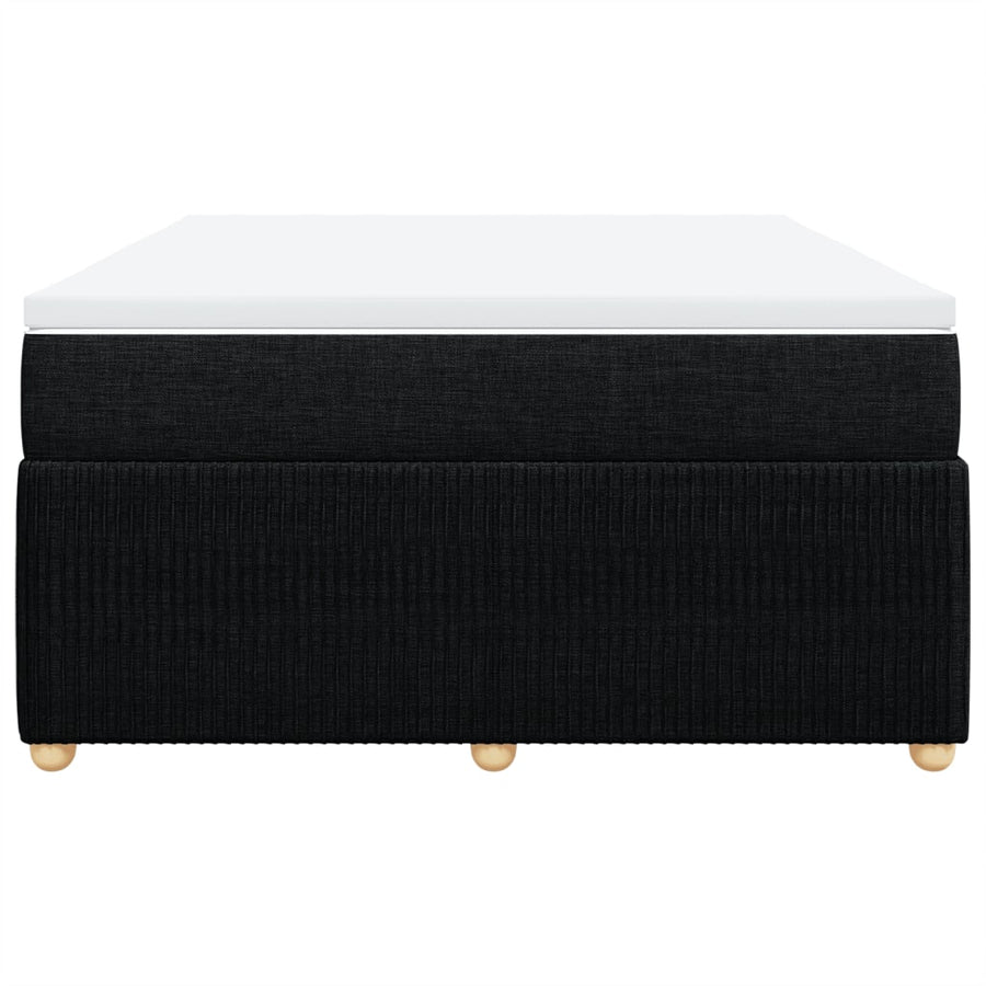 Boxspring met matras stof zwart 140x200 cm