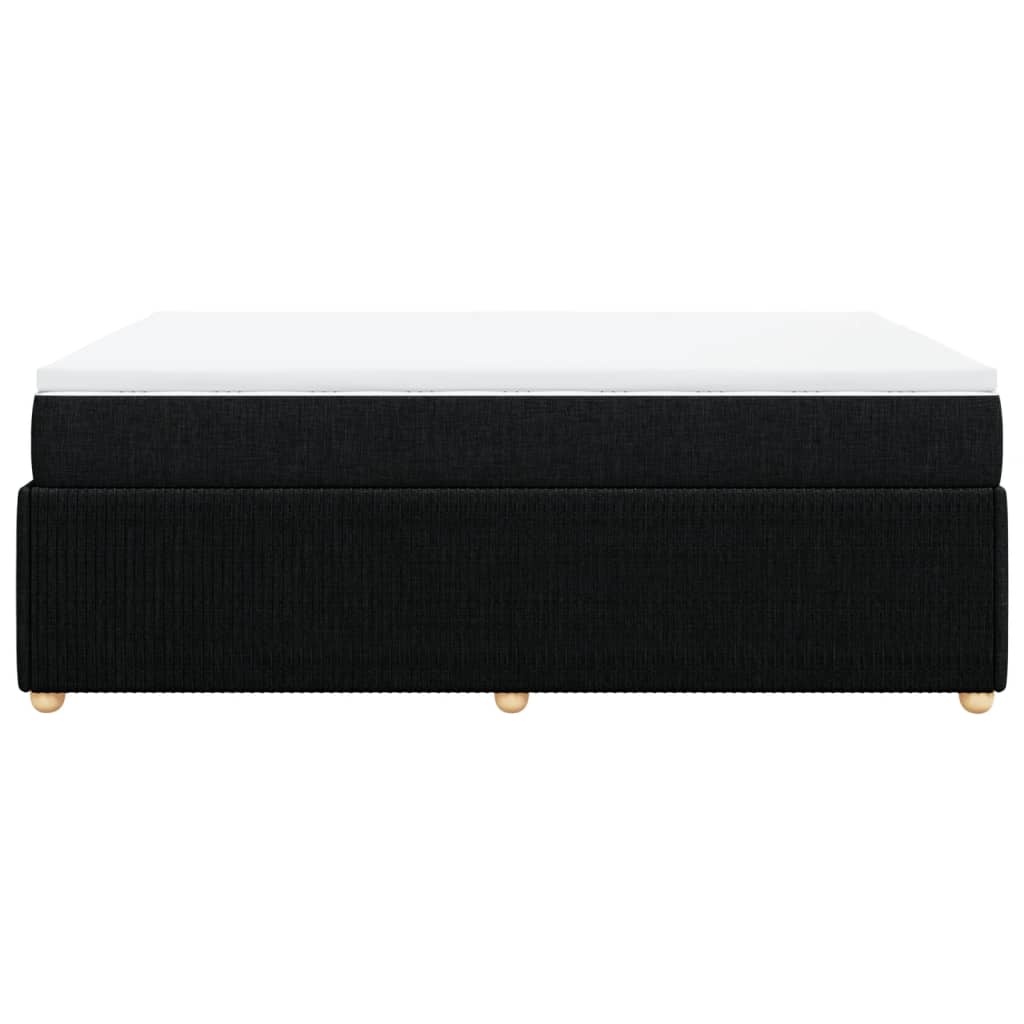 Boxspring met matras stof zwart 140x200 cm