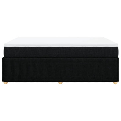 Boxspring met matras stof zwart 140x200 cm