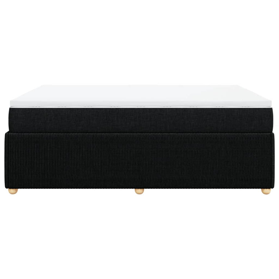 Boxspring met matras stof zwart 140x200 cm