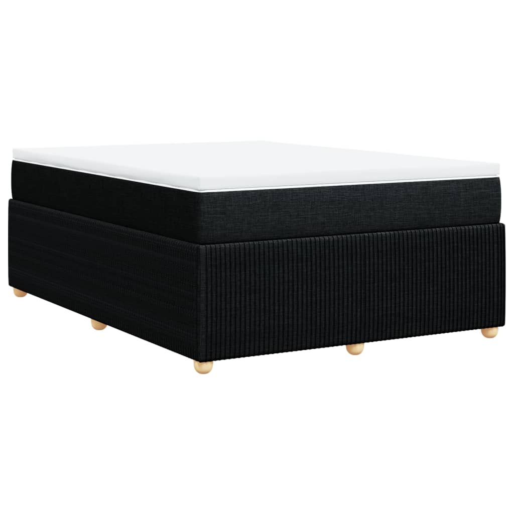 Boxspring met matras stof zwart 140x200 cm