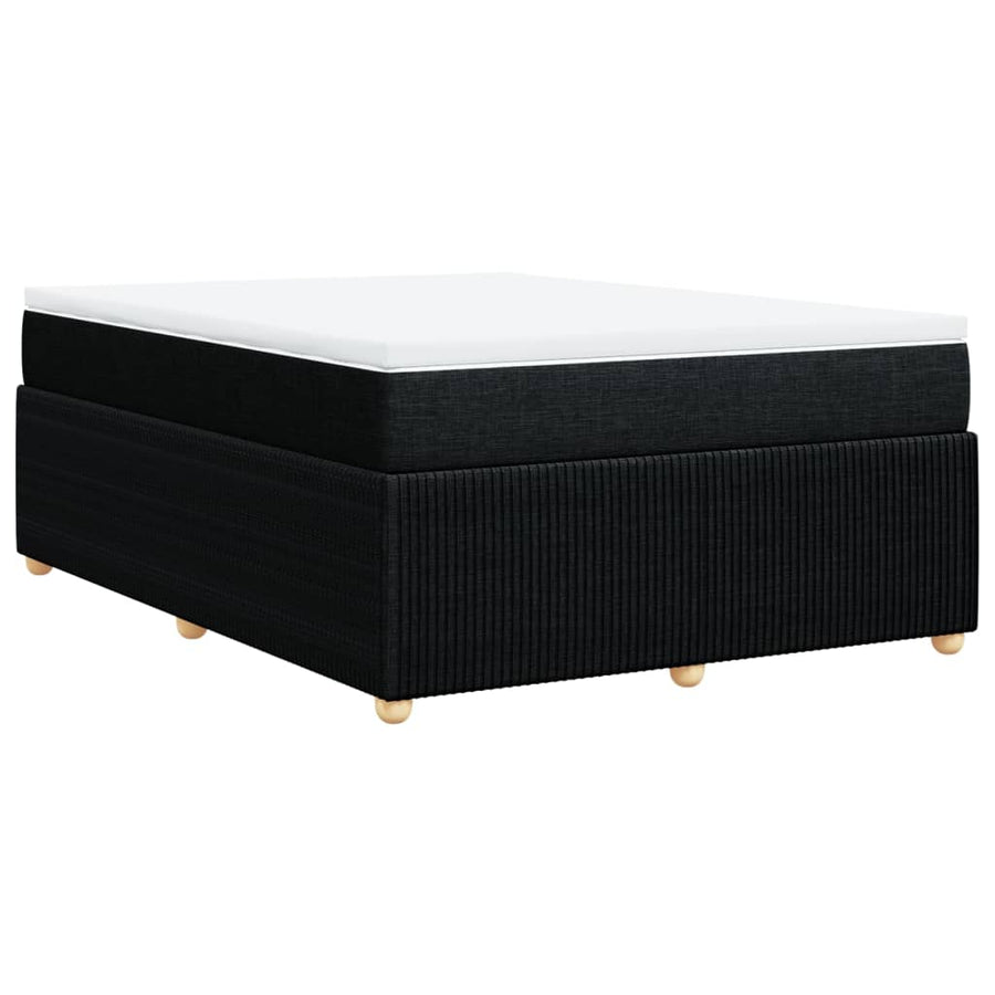 Boxspring met matras stof zwart 140x200 cm