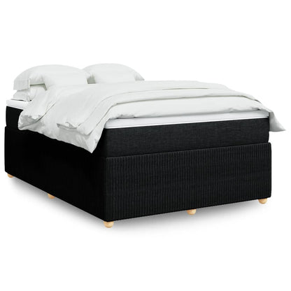 Boxspring met matras stof zwart 140x200 cm