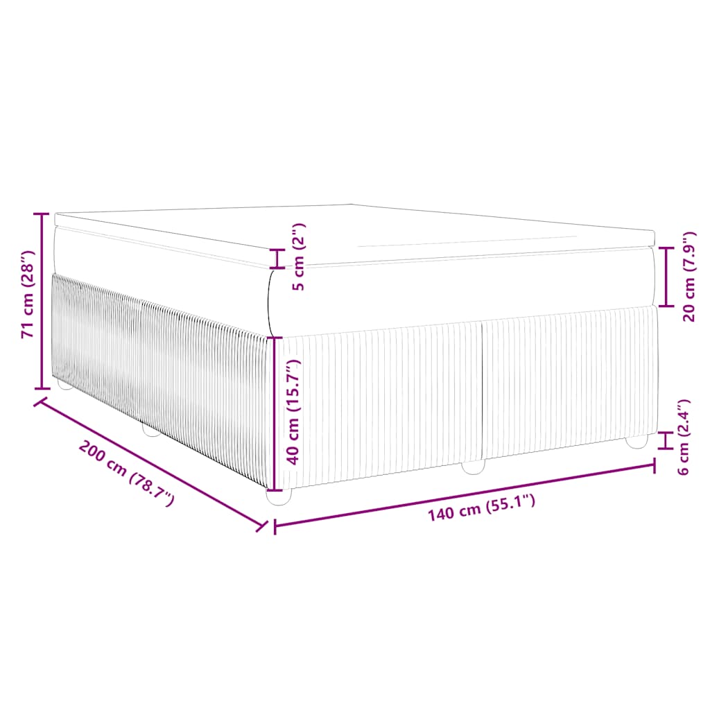 Boxspring Met Matras Stof 140 x 200 cm
