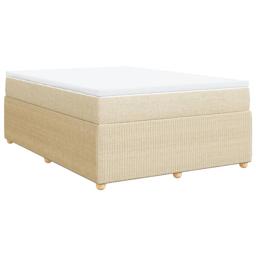 Boxspring met matras stof crèmekleurig 140x200 cm