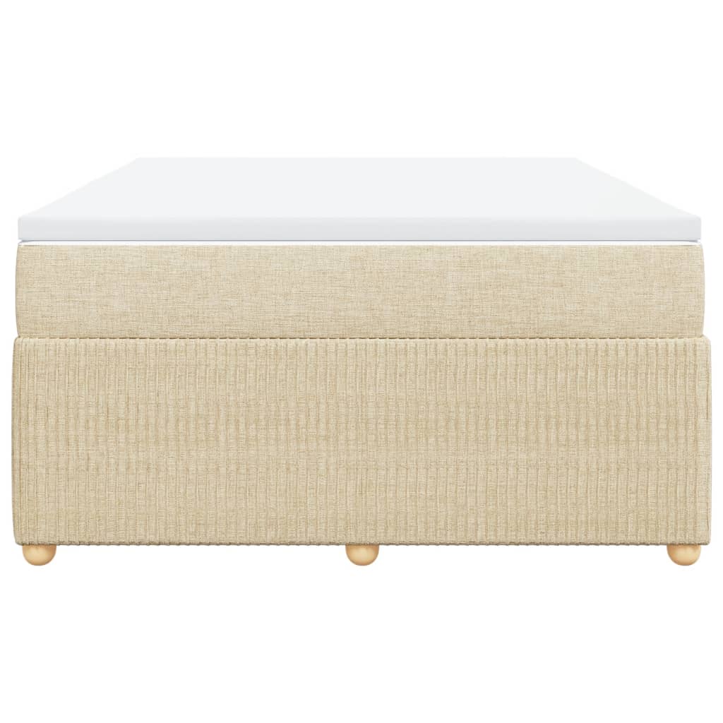 Boxspring met matras stof crèmekleurig 140x200 cm